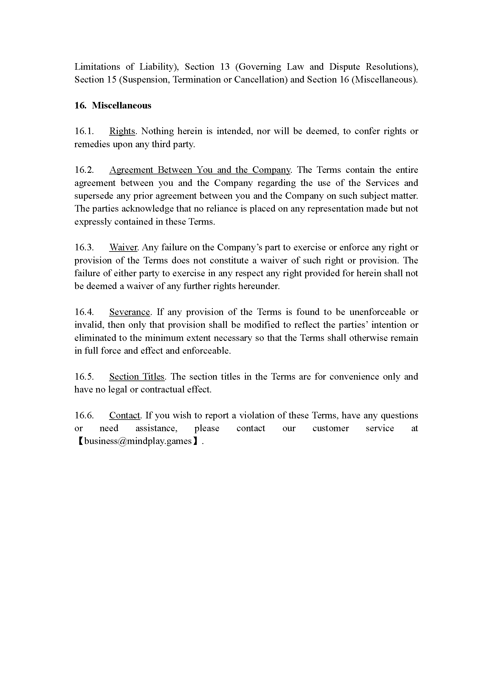 Terms of Service Page 21